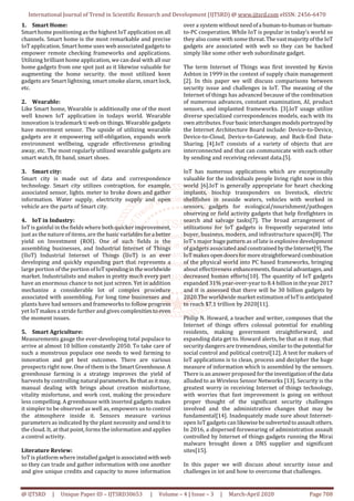 Comparative Study of Security Issue and Challenges in IoT | PDF