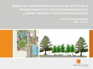 Design of Outdoor Education and Active Play
Environments to Support Environmental
Literacy in Early Childhood Education
GREEN SCHOOLS SUMMIT
APRIL 18, 2015
CONCEPTSITEPLAN-PHASE2
SITEDESIGN
DistrictofColumbiaPublicSchools
VanNessElementarySchool
 