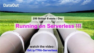 DataOut
250 Billion Events / Day
Running on Serverless !!!
watch the video:
/bit.ly/TMA-Serverless
 