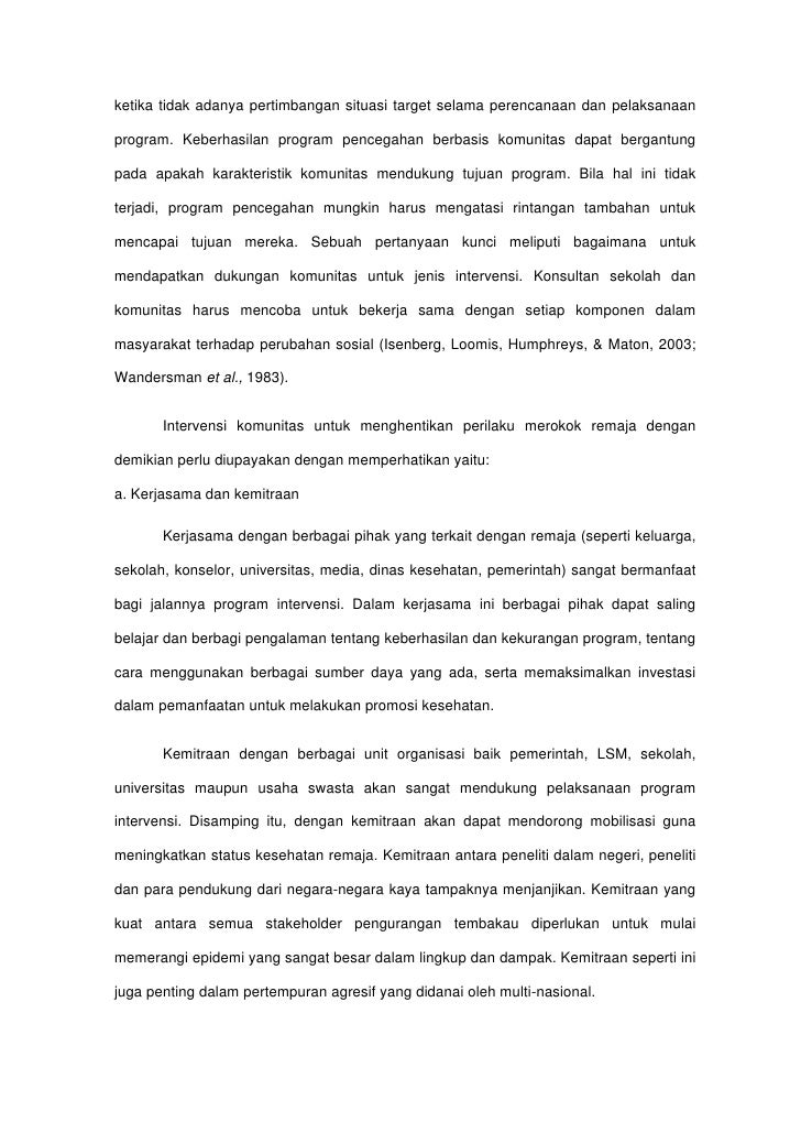Intervensi Komunitas Untuk Menghentikan Perilaku Merokok Remaja