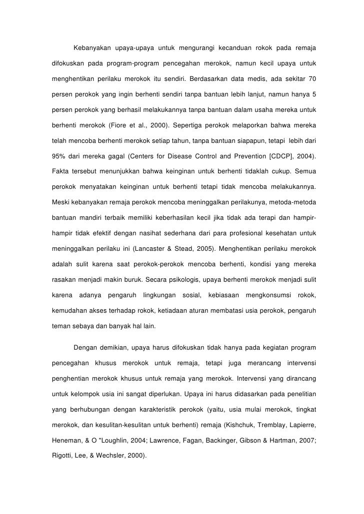 Intervensi Komunitas Untuk Menghentikan Perilaku Merokok Remaja
