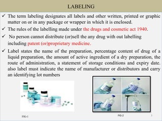 Parenthetical Labels LABELING AND PACKING OF PARENTRAL PREPARATIONS | PPTX