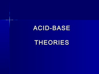 ACID-BASEACID-BASE
THEORIESTHEORIES
 