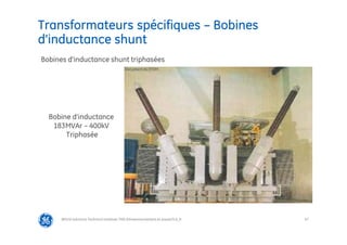 47
@Grid Solutions Technical institute-TRA/Dimensionnement et essais/5.0_fr
Bobines d’inductance shunt triphasées
Transformateurs spécifiques – Bobines
d’inductance shunt
Bobine d’inductance
183MVAr – 400kV
Triphasée
Document ALSTOM
 