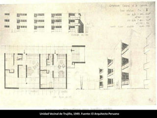 Unidad Vecinal de Trujillo, 1949. Fuente: El Arquitecto Peruano
 
