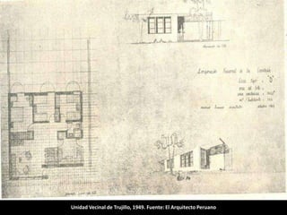 Unidad Vecinal de Trujillo, 1949. Fuente: El Arquitecto Peruano
 