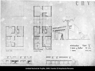 Unidad Vecinal de Trujillo, 1949. Fuente: El Arquitecto Peruano
 