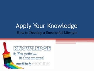 Apply Your Knowledge
How to Develop a Successful Lifestyle
 