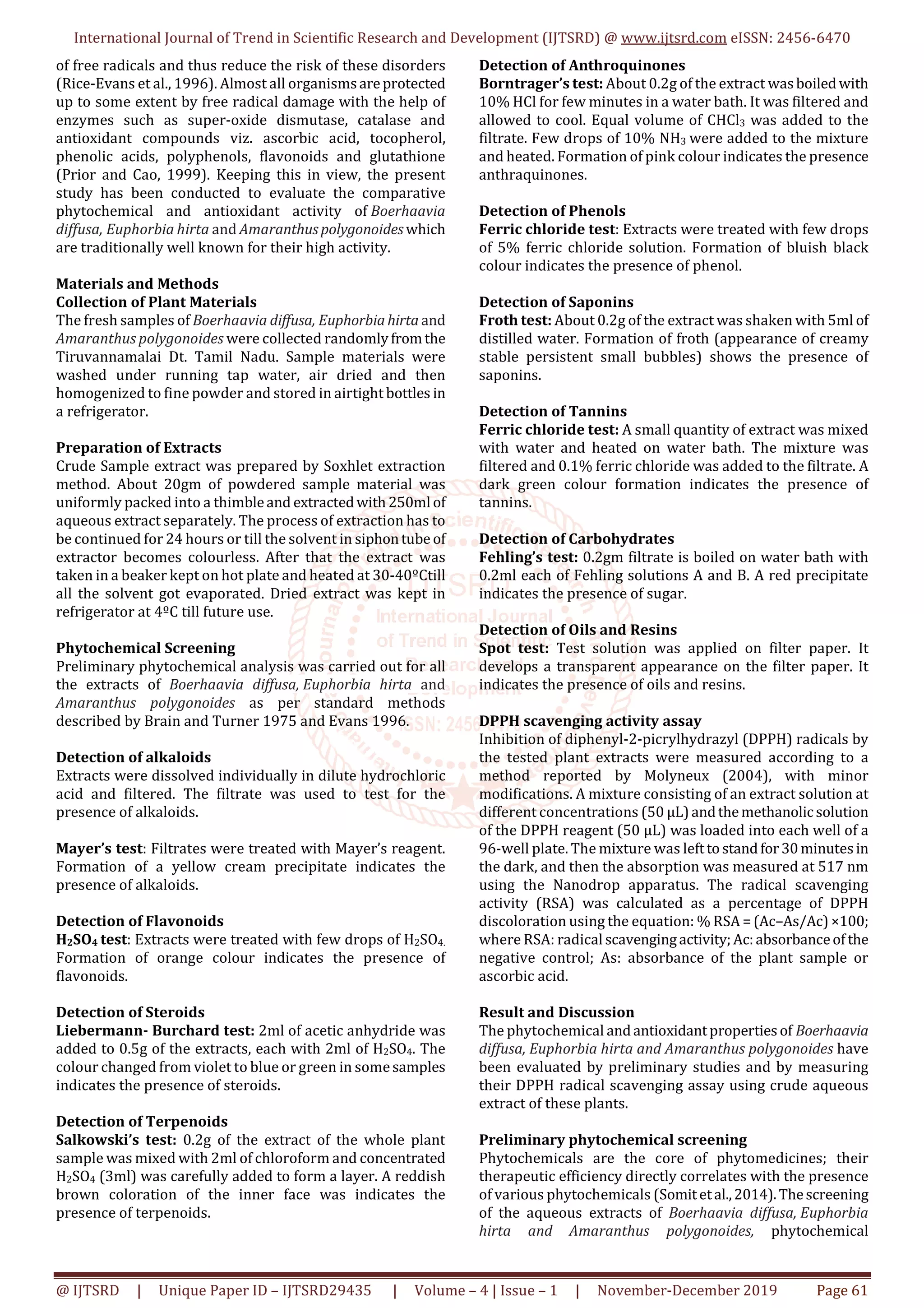 A Preliminary Study on Phytochemical Screening of Boerhaavia Diffusa ...