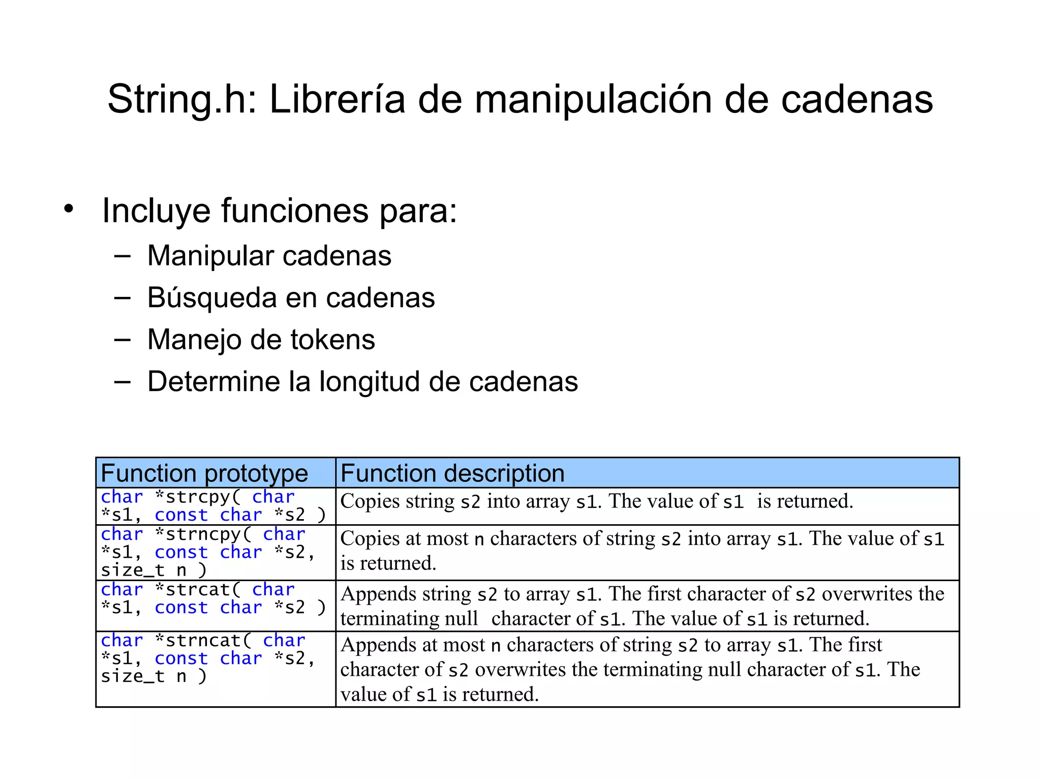 Caracteres y cadenas en C | PPT