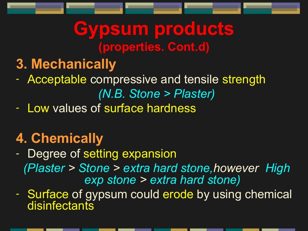 cast and die Gypsum Products dental material
