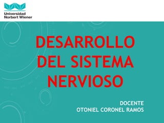DESARROLLO
DEL SISTEMA
NERVIOSO
DOCENTE
OTONIEL CORONEL RAMOS
 