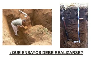 Sea una muestra de suelo cualquiera:
¿QUE ENSAYOS DEBE REALIZARSE?
 