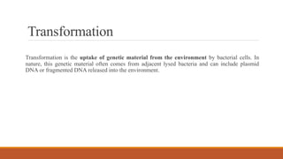 DPT - Conjugation, transduction and transformation | PPTX