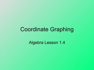 Coordinate Graphing Algebra Lesson 1.4 