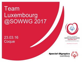 Team
Luxembourg
@SOWWG 2017
23.03.16
Coque
 