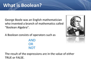 Boolean Training | PPT