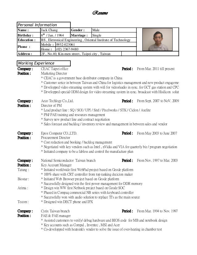 Jack 39 s resume - Jacks Resume 1 638 