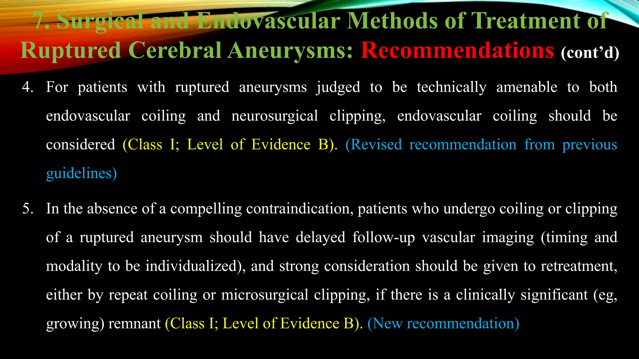 Guidelines for the Management of Aneurysmal Subarachnoid Hemorrhage | PPTX