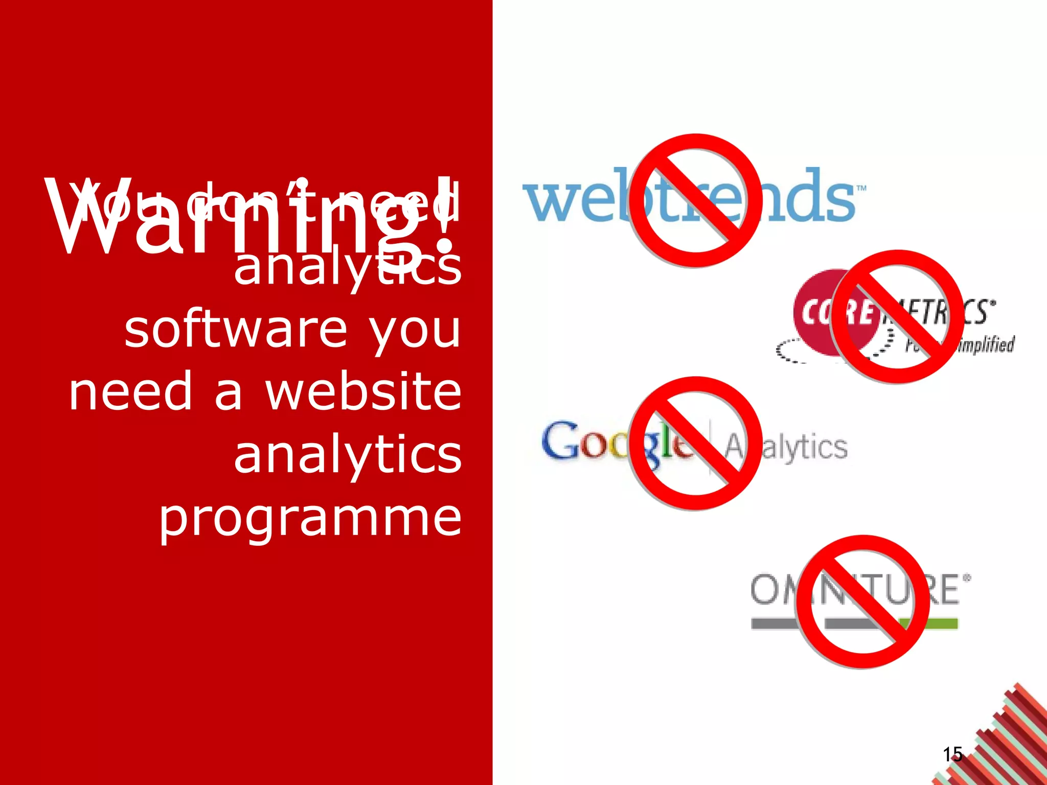 Warning! You don’t need analytics software you need a website analytics programme 