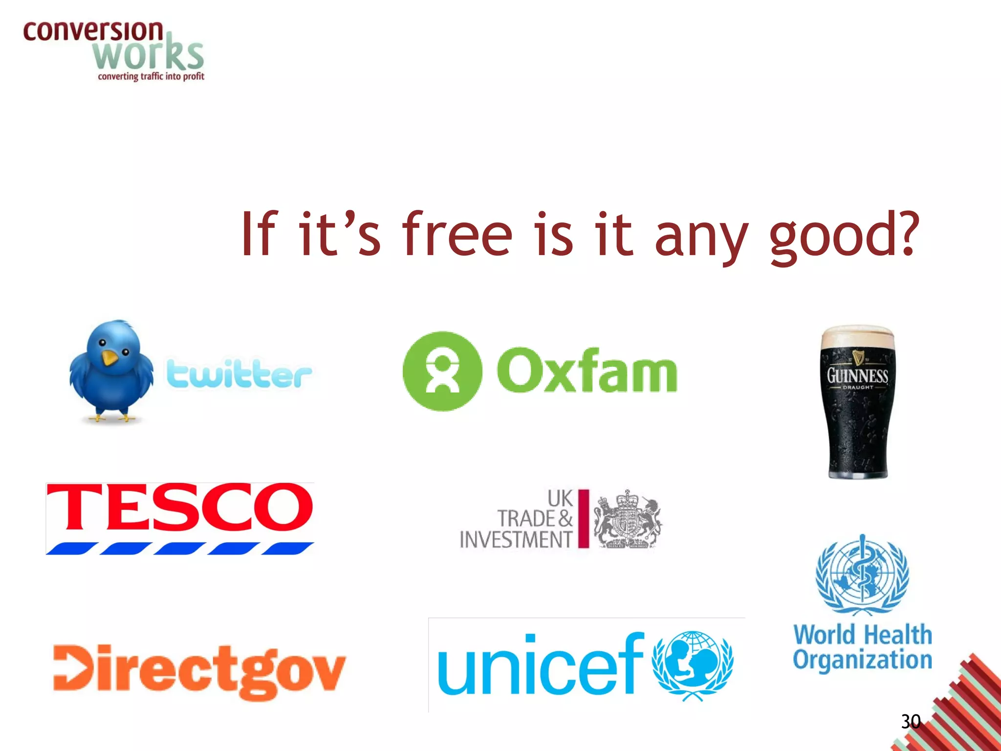 If it’s free is it any good? Maybe 5 years ago no....  But it has undergone HUGE investment Competes right at the top with other vendor solutions Google is an advertising company with annual revenues of $20billion GA is a major part of that advertising service It’s strategically important 