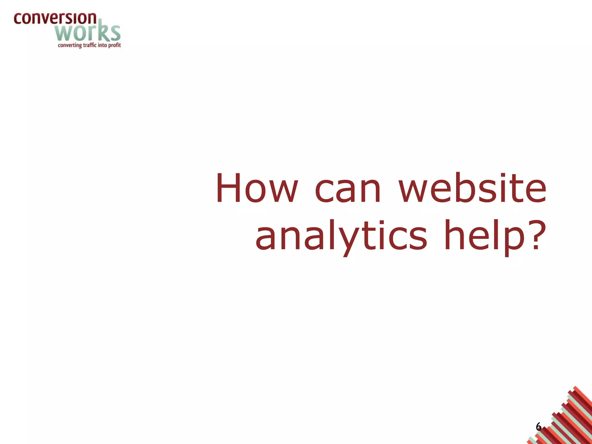 How can website analytics help? 