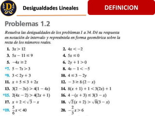 DEFINICION
Desigualdades Lineales
 