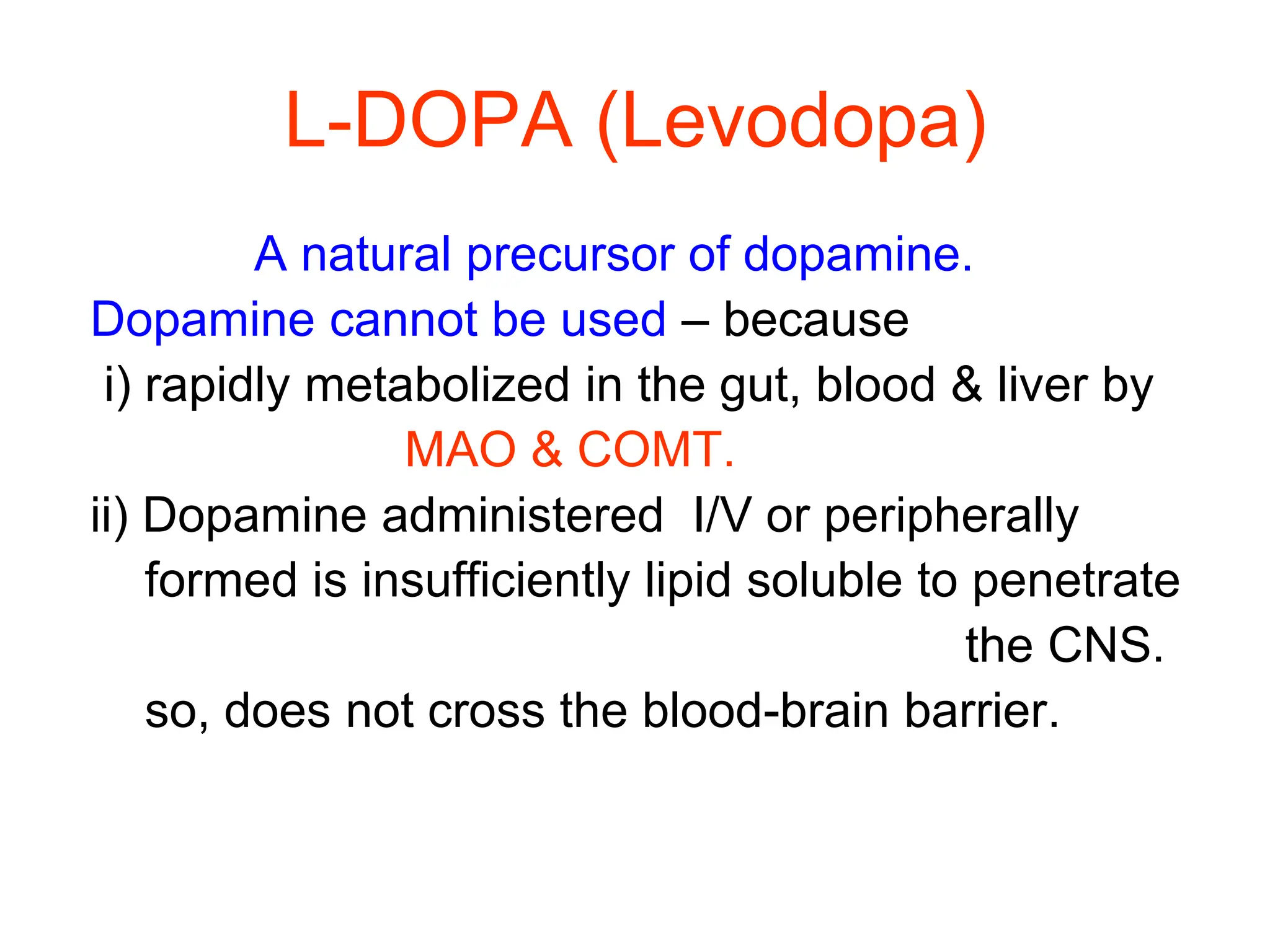 Drugs used in Parkinson’s Disease & their vital adverse effects & other ...