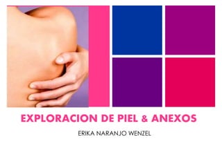 +
EXPLORACION DE PIEL & ANEXOS
ERIKA NARANJO WENZEL
 