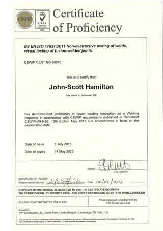 CSWIP 3.1 WELDING INSPECTION CERTIFICATE (3)