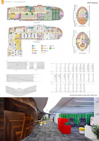 2014 Ongoing
9 TH FLOOR PLAN
11TH FLOOR PLAN
8 TH FLOOR PLAN
10 TH FLOOR PLAN
Construction details of warp wall in office area
Under construction warp wall in office area
27
PORTFOLIO Amey Kandalgaonkar
 