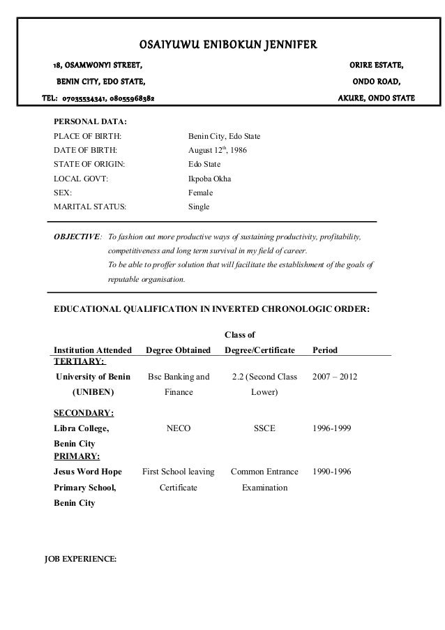 curriculum vitae enibokun 1 origin of curriculum vitae