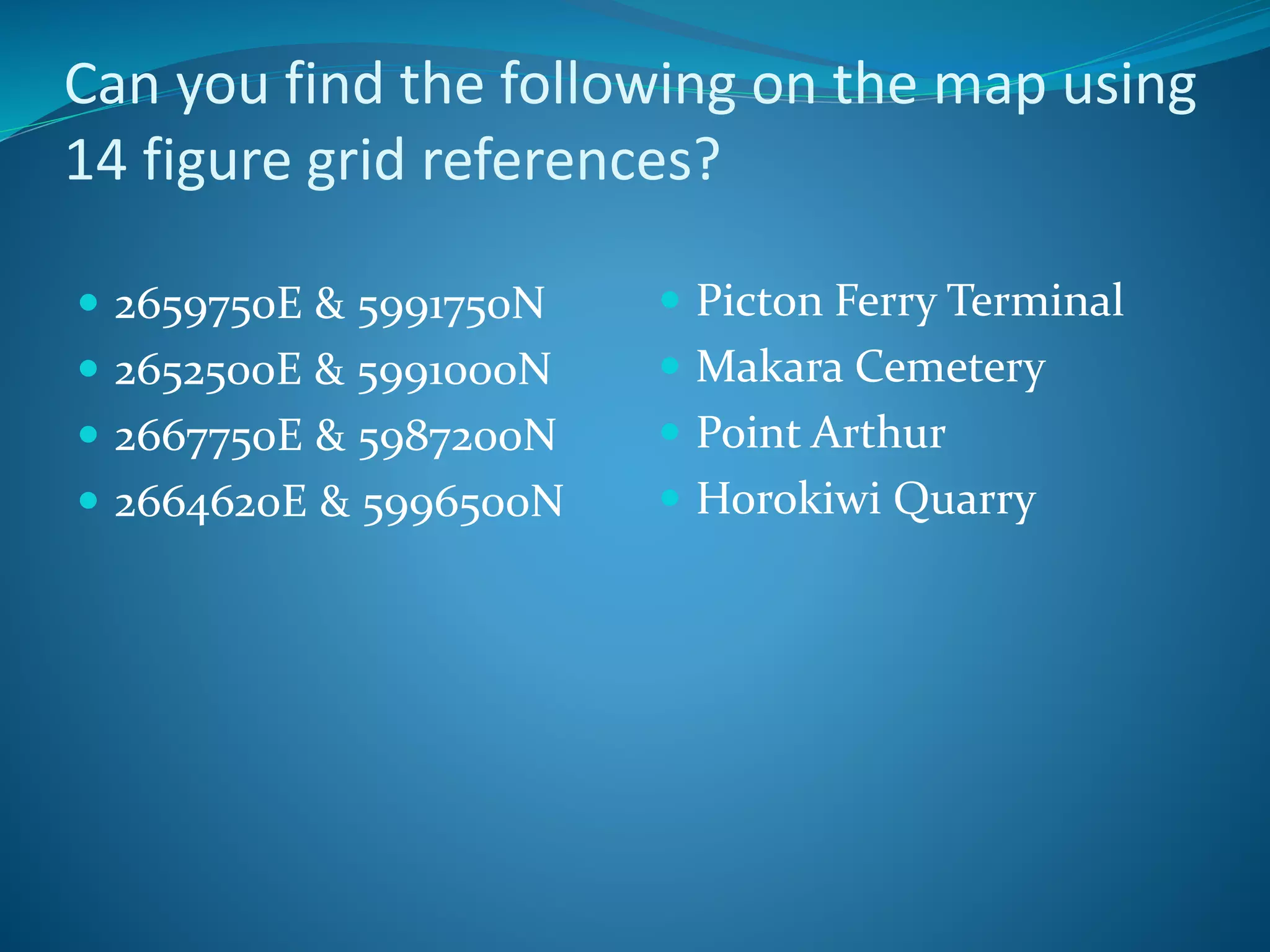 14 figure grid references explained. PPT