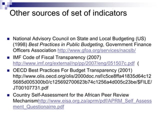 Financial Performance Indicators for Municipal Bodies | PDF