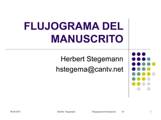FLUJOGRAMA DEL
                 MANUSCRITO
                  Herbert Stegemann
                 hstegema@cantv.net




08.04.2013       Herbert Stegemann   Flujograma del manuscrito   10   1
 