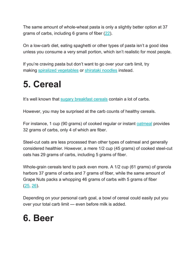14 Foods to Avoid (Or Limit) on a LowCarb Diet PDF