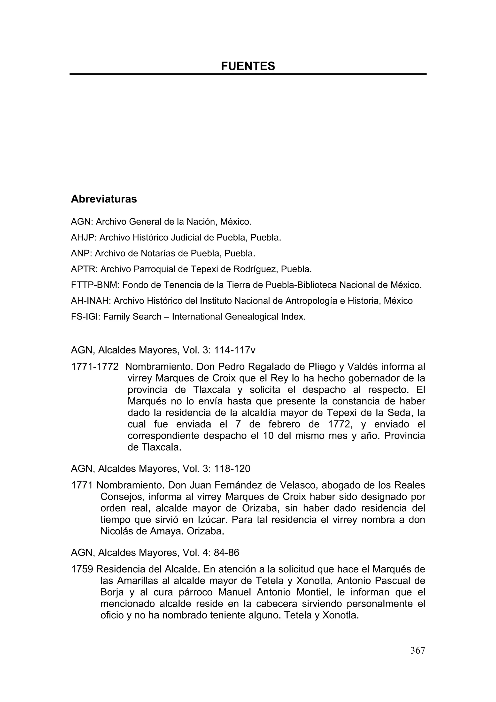 FUENTES GENERAL. La Nobleza Indígena de Tepexi de la Seda Durante el ...
