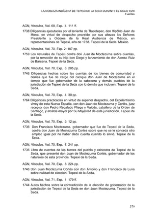 FUENTES GENERAL. La Nobleza Indígena de Tepexi de la Seda Durante el ...