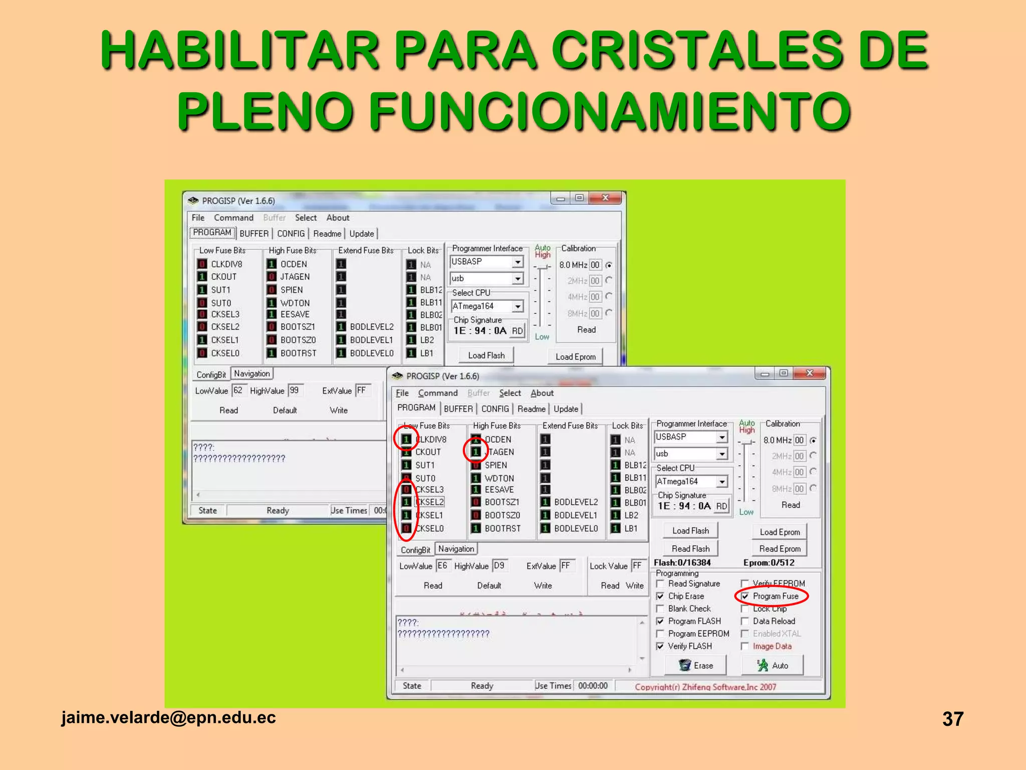 jaime.velarde@epn.edu.ec37HABILITAR PARA CRISTALES DE PLENO FUNCIONAMIENTO