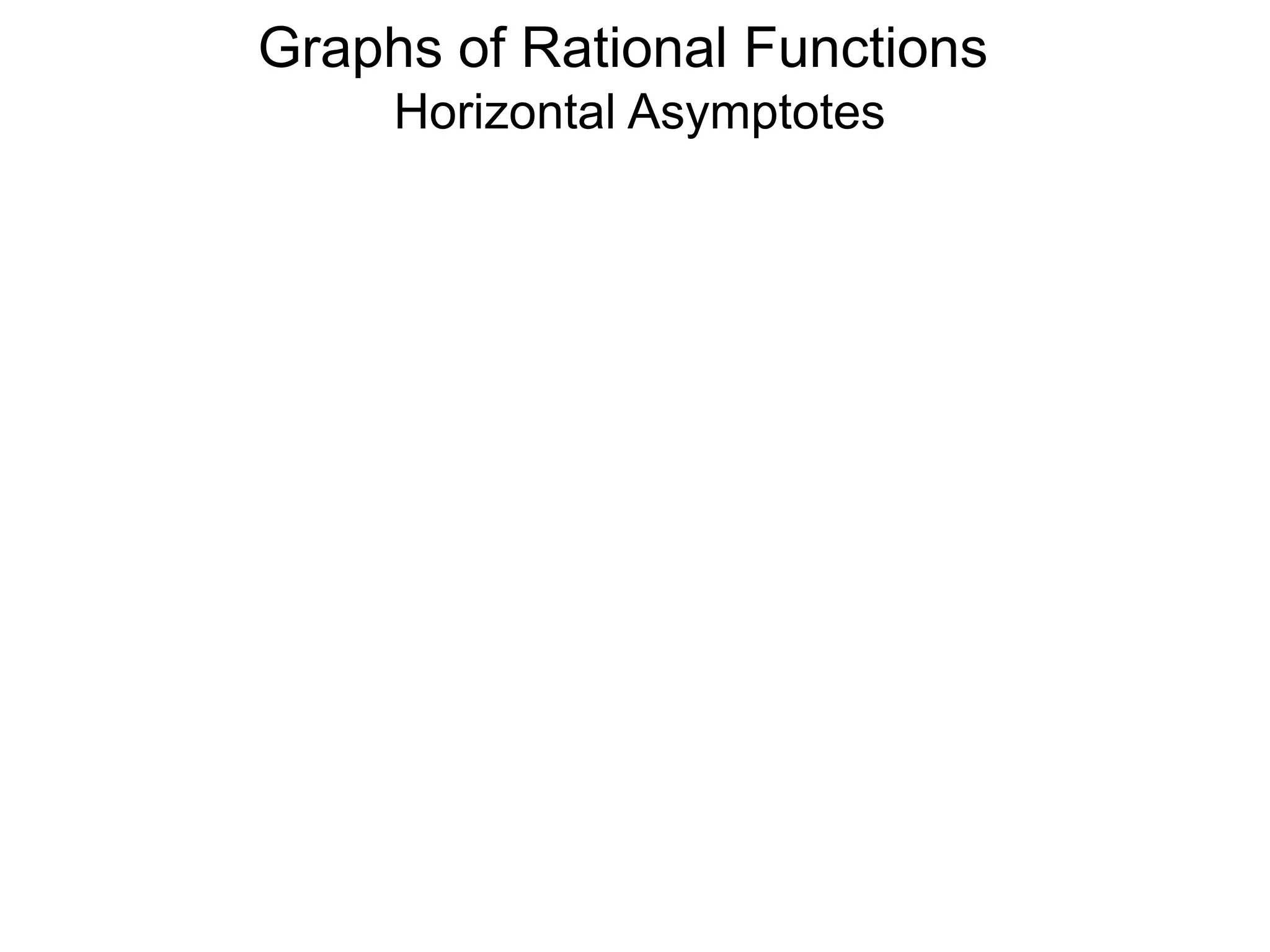 Graphs of Rational Functions
Horizontal Asymptotes
 
