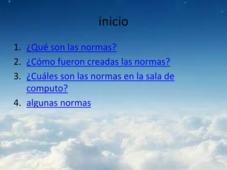 Normas Computer normas en la sala de informatica | PPTX