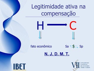 Legitimidade ativa na compensação H  C fato econômico   Sa  Sp $ N. J. D. M. T. 