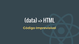 (data) => HTML
Código Imprevisível
 