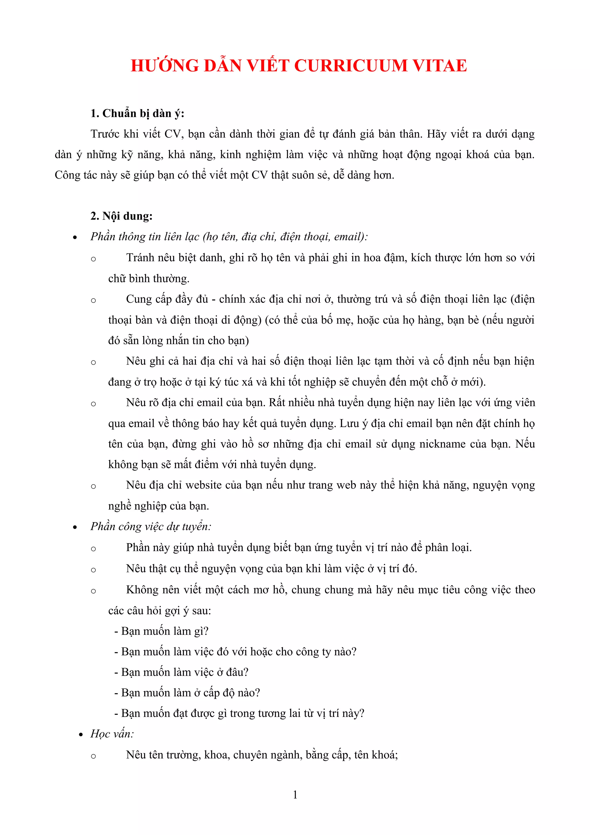 14 huong dan viet cv pdf