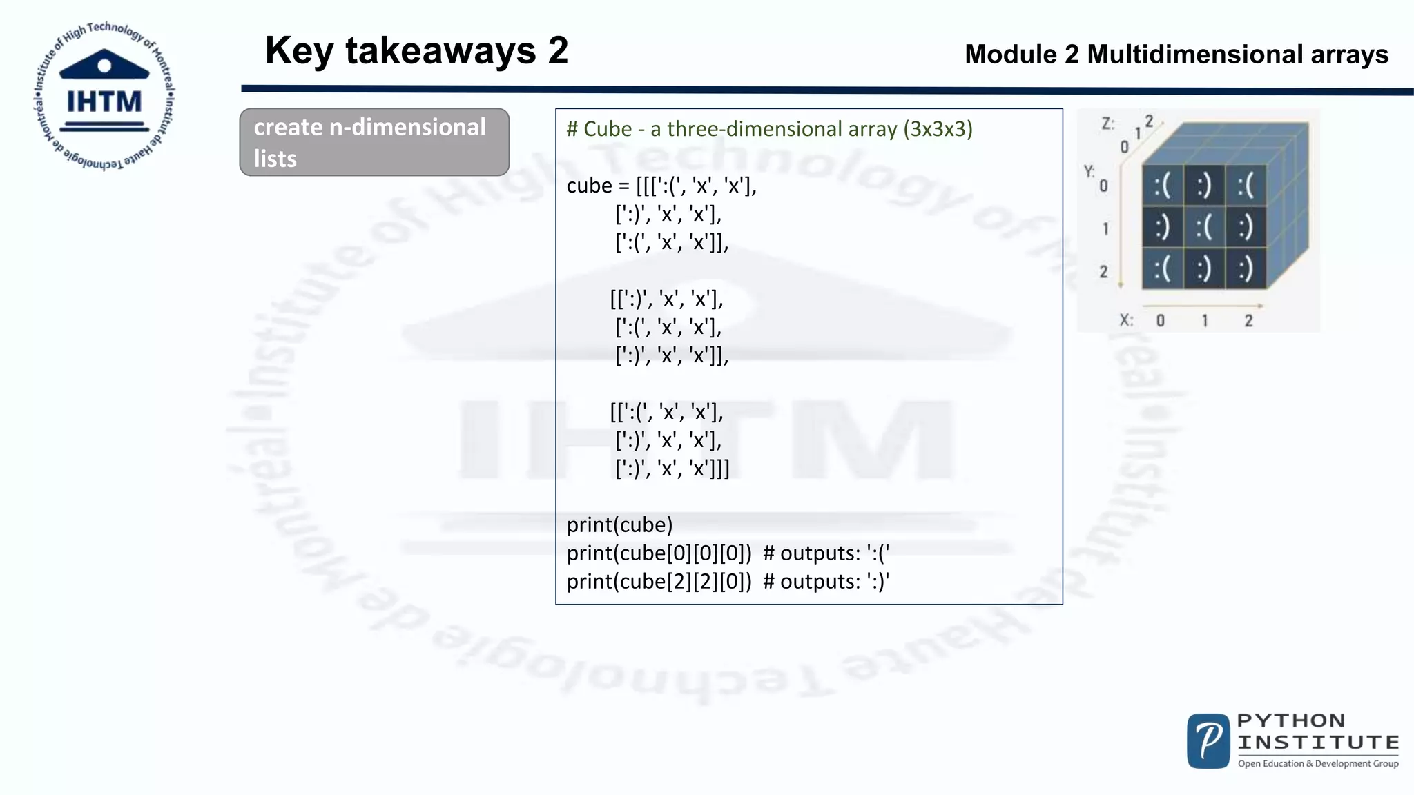 Python PCEP Multidemensional Arrays | PPT