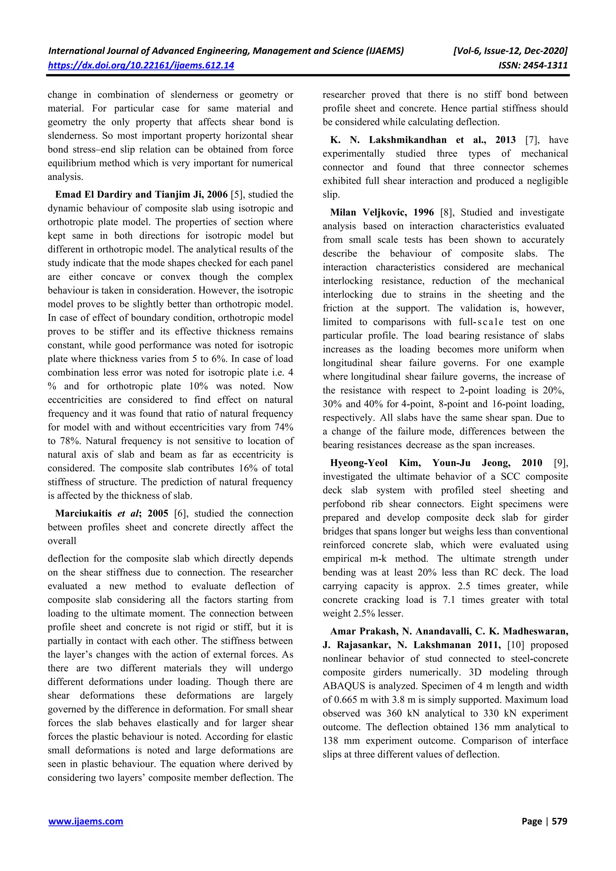 Review on the Effect of Shear Connectors on Composite Deck Slabs