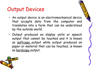 Input Output devices | PPT