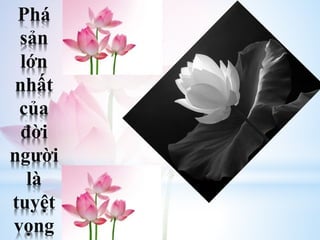Phá
sản
lớn
nhất
của
đời
người
là
tuyệt
vọng
 
