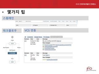 • 몇가지 팁
스윔레인

워크플로우

VCS 연동

 