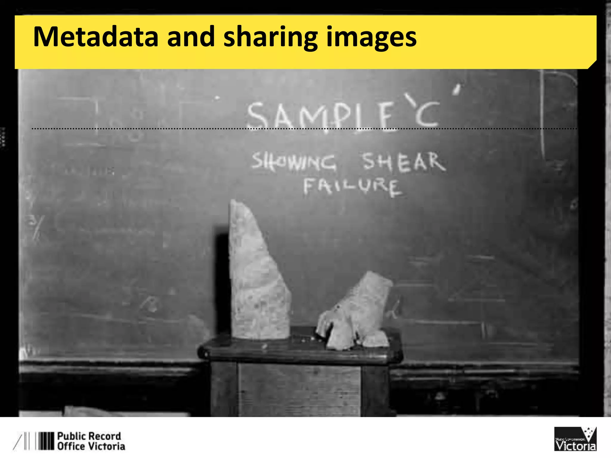 Metadata and sharing images 
 